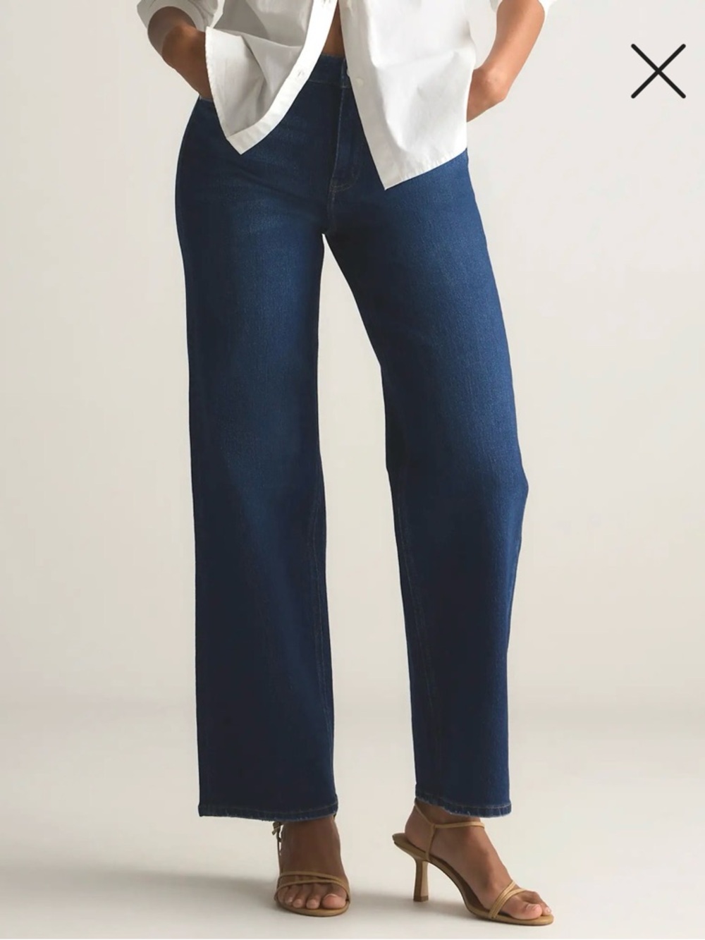 Quince Women's Bella Stretch Relaxed Straight Jeans in Stormy Blue